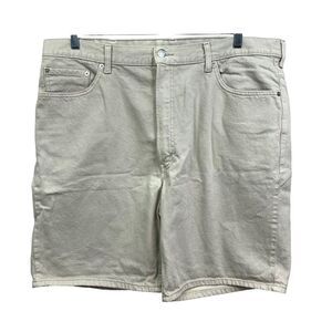 Levis Mens 550 Shorts Relaxed Fit Flat Front 5 Pocket Zip Khaki Beige Sz W42